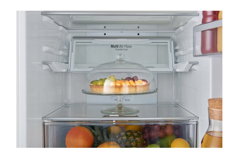LG Hrubý objem 348 l | 259 kWh/rok | LG Lineární invertorový kompresor | LG Total No Frost | Multi-Air Flow™ | NatureFRESH | Vnější LED displej | Smart Diagnosis™, GBB59SWFZB